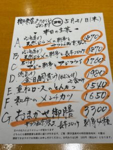 5月21日(木)お昼のメニュー